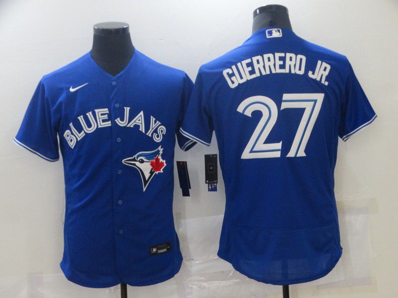 Men Toronto Blue Jays #27 Guerrero jr Blue Elite Nike 2021 MLB Jerseys